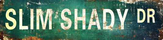 AWISZZZ Vintage Metal Tin Sign Retro Slim Shady Dr Signs Stylish Wall Art Plaques for Home Decor Bathroom Kitchen House and Gothic Wall Decor or as a Unique Poster 16x4 in
