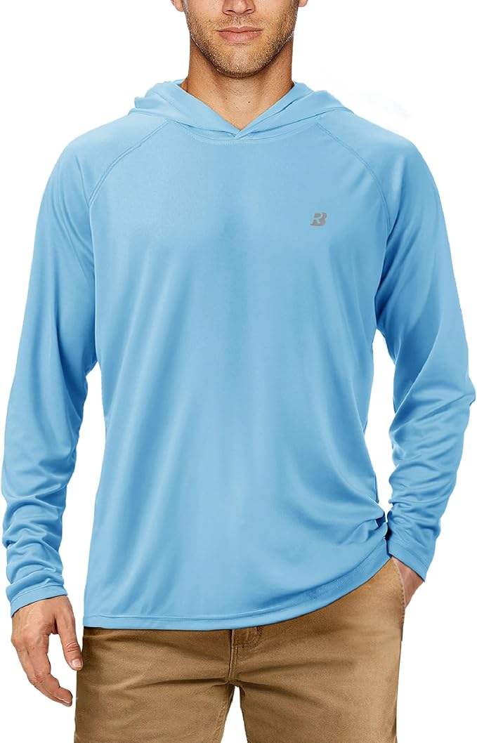 Roadbox UPF 50+ Fishing Shirts for Men, Long Sleeve UV Sun Protection Hoodie by Roadbox