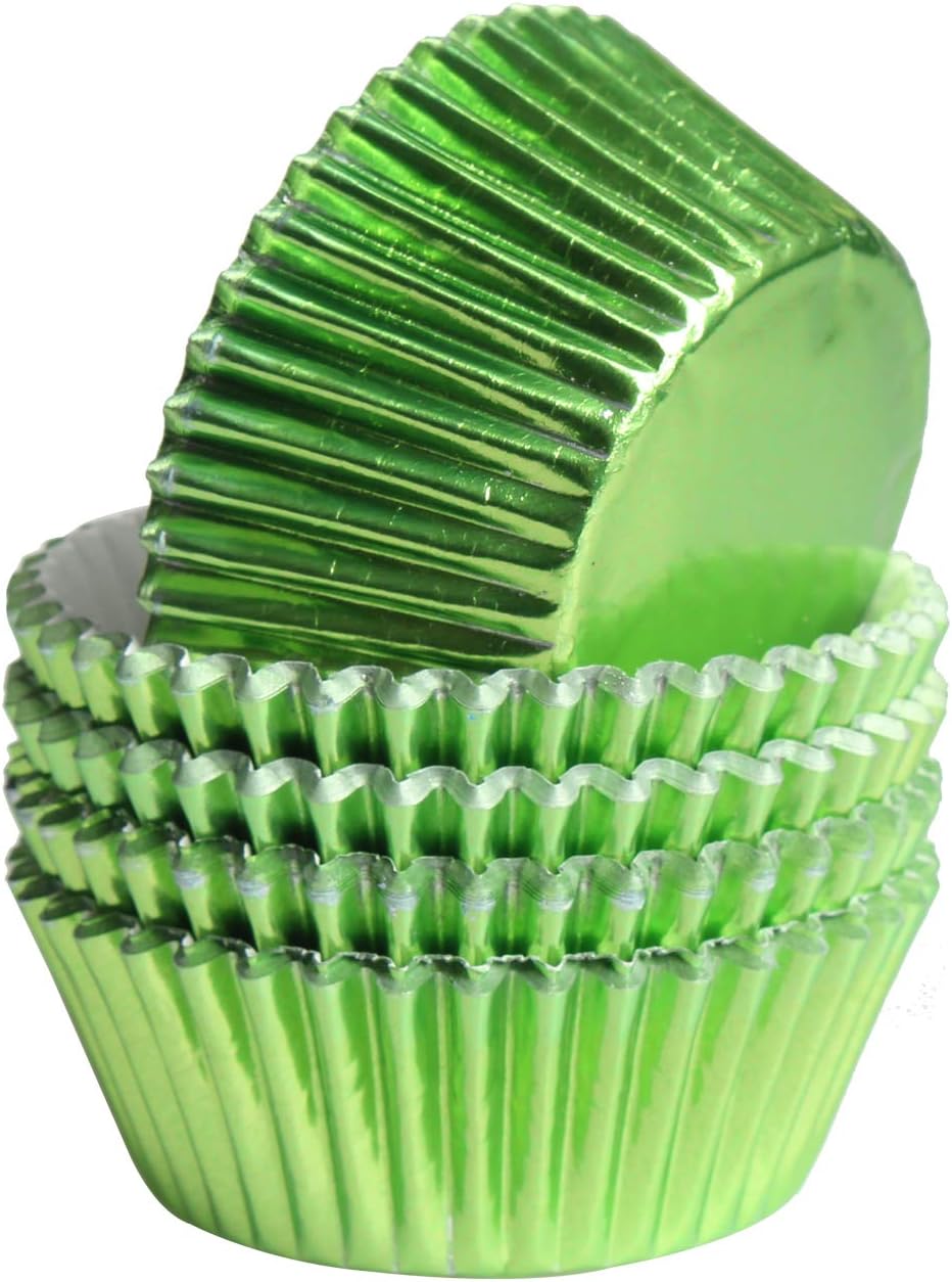 100pcs Cupcake Paper Baking Cups Wrapper Liners Cake, Foil Cupcake Liners for Baking Cupcakes(Green) …