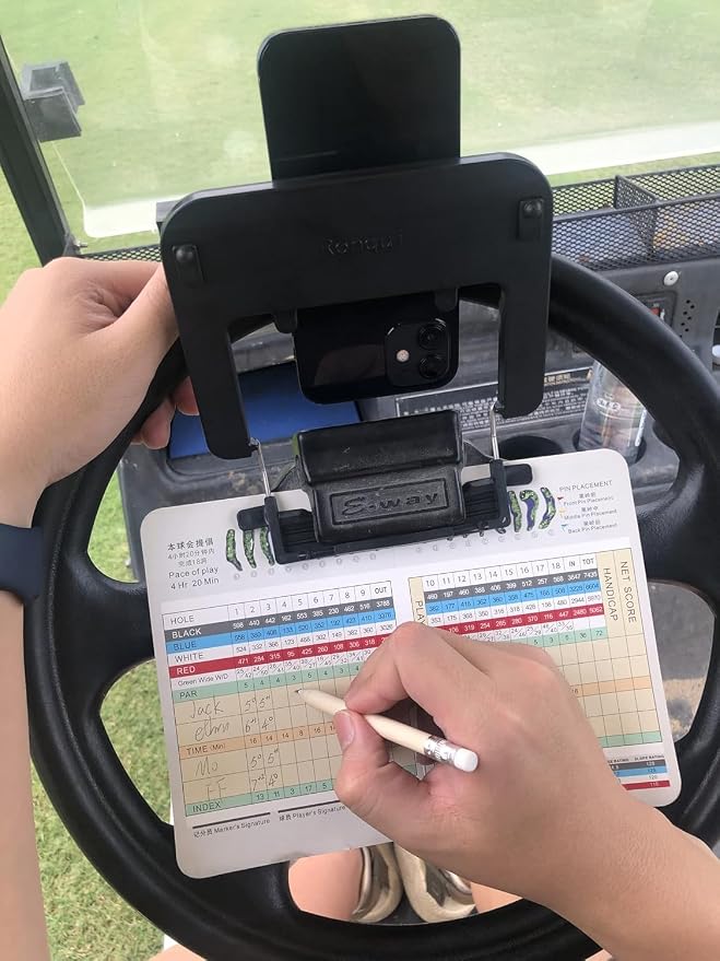 Golf Cart Phone Holder Steering Wheel Cell Phone Mount Flip Up Club Car Golf - Image 3