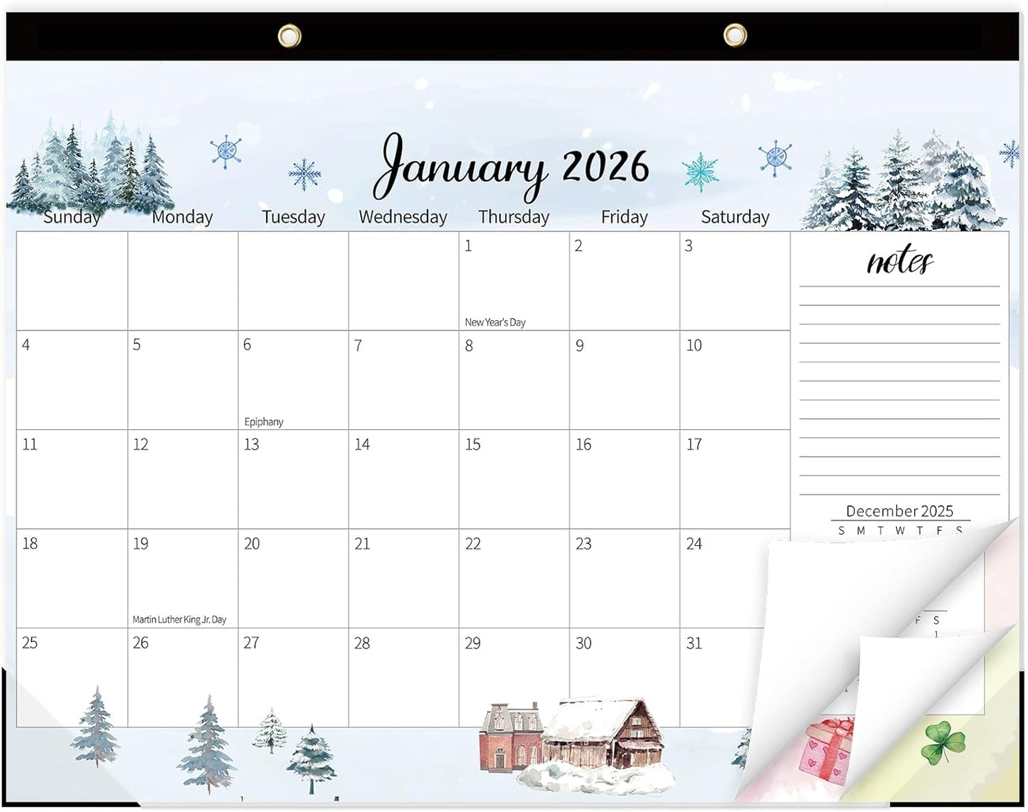GuassLee Monthly Desk Calendar 2026-2027 - 18 Months 17" x 11.5" Calendar from Jan. 2026 to Jun. 2027, Monthly Planner with Watercolor Design Corner Protectors for Office School Home Organizing