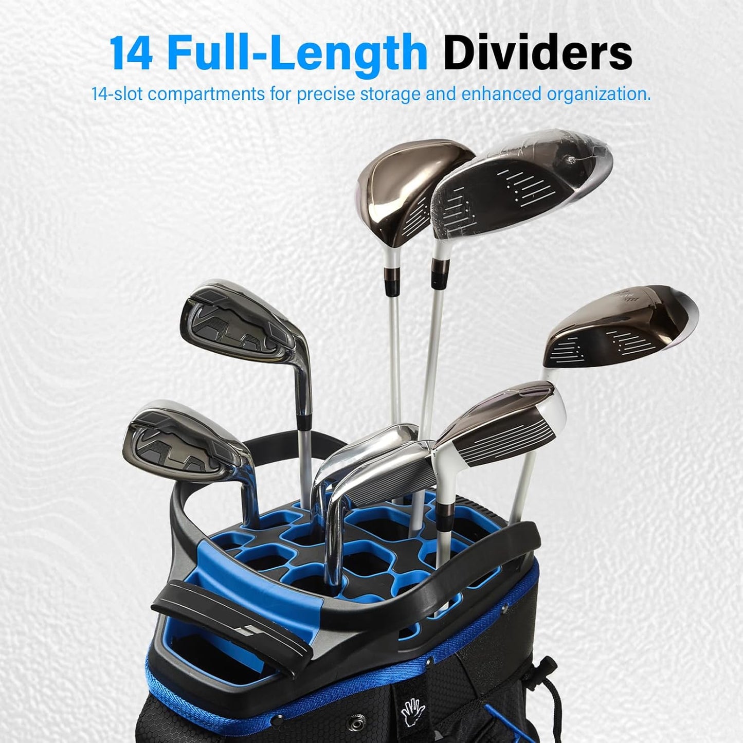 14-Way Golf Cart Bag, Full Length Premium Golf Bag for Men with Cooler Pocket, Handles and Rain Cover