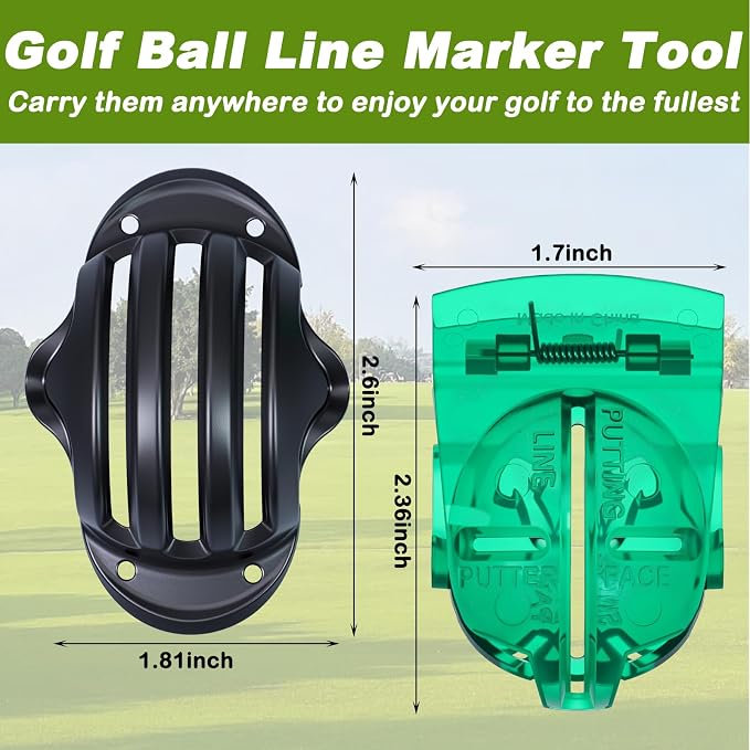 Outus 2 Pack Golf Ball Line Marker Tool Marking Putting Alignment Tool Impact - Image 2