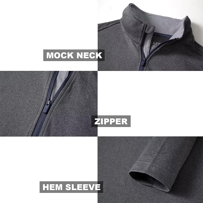 M MAELREG Quarter Zip Golf Pullover Men Dry Fit Long Sleeve Performance Wicking - Image 4