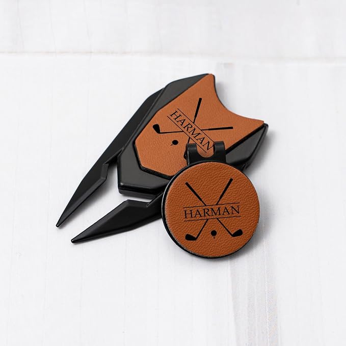 Personalized Leather Divot Repair Tool Set, Custom Golf Ball Marker - Image 8