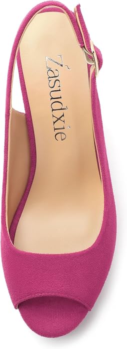 Womens Wedge Platform Sandals Peep Open Toe Slingback Buckle High Heel Dress - Image 3