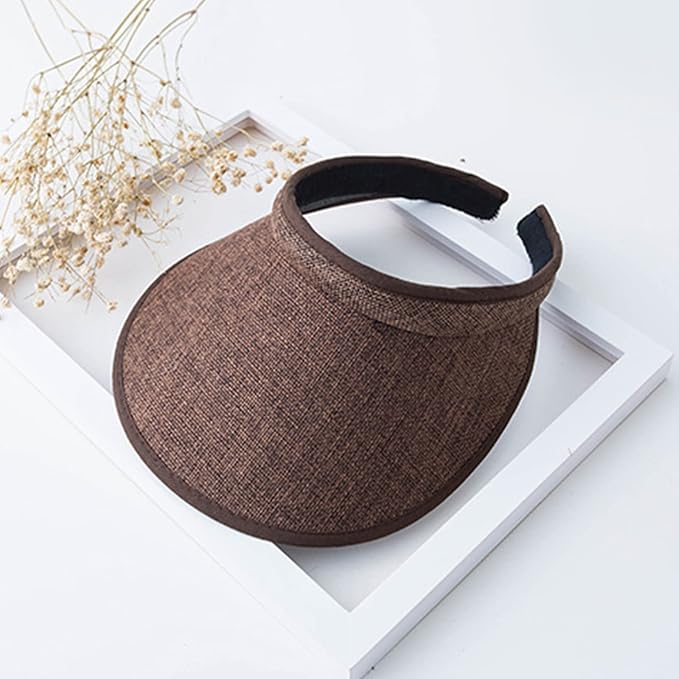 Cloth Covered Slip-On Visor for Women, Adjustable Cap Sports Sun Visors for Men - Image 2