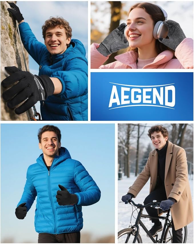 Aegend Lightweight Winter Gloves - Image 7