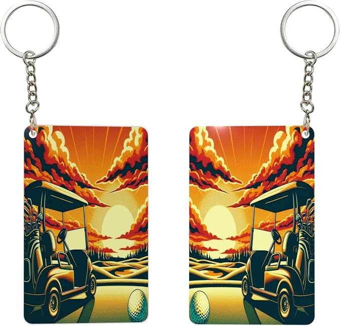 Keychain - Rectangular Acrylic Keychain Daily Key Ring Car Key Fob Holder 2X3 - Image 2