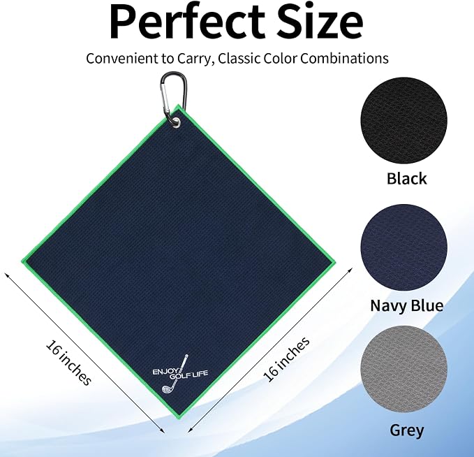 3 Pack Golf Towel, Top-Tier Microfiber Super Absorbent Golf Towels - Image 2
