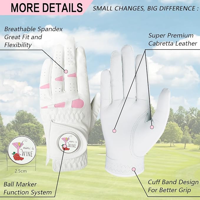 Women Golf Gloves Premium Leather - Image 2