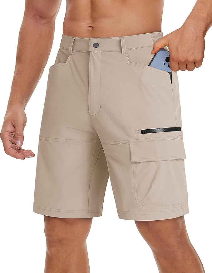 TACVASEN Men's Summer Outdoor Shorts Quick Dry Cargo Casual Work Hiking Shorts - Image 2