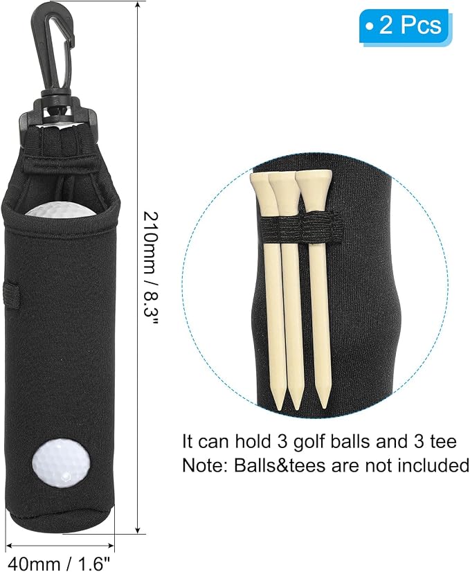 PATIKIL Golf Ball Carry Bag, Golf Tee Holder Pouch Portable Neoprene Golf Ball - Image 2