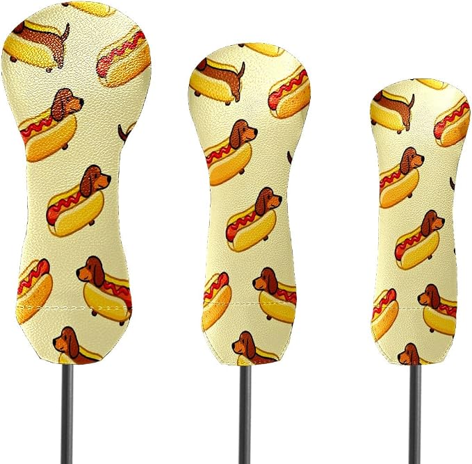 3 Pack PU Leather Golf Club Head Covers - Image 2