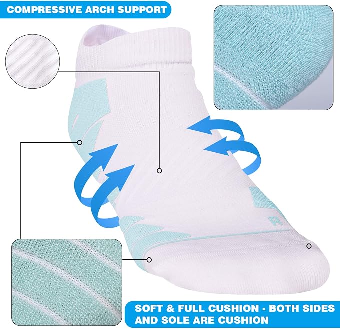Hylaea No Show Running Athletic Anti-Blister Wicking Coolmax Socks, Seamless - Image 5