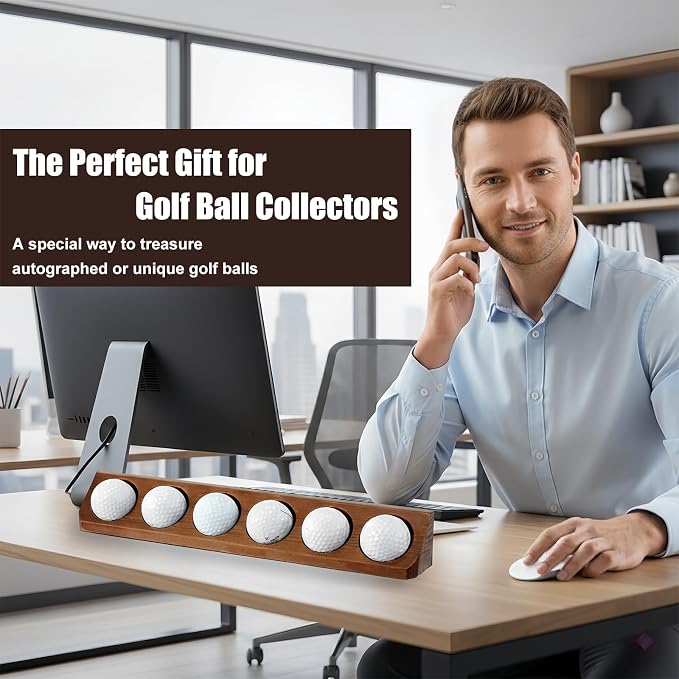 Wooden Golf Ball Display Case 1 Pack, Golf Ball Holder Display - Image 6