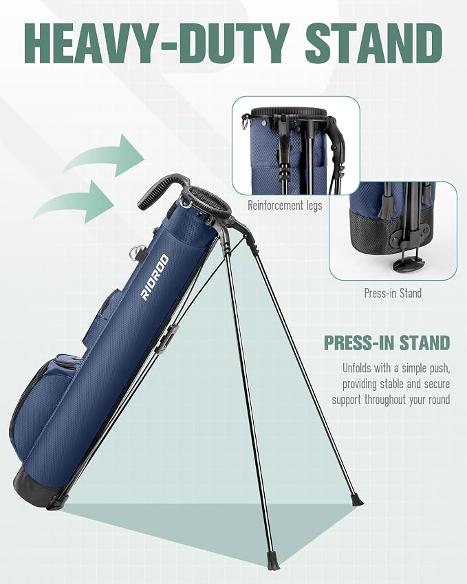 Golf Stand Bag, Lightweight Par 3 Golf Bag Holds Up to 7 Clubs - Image 2