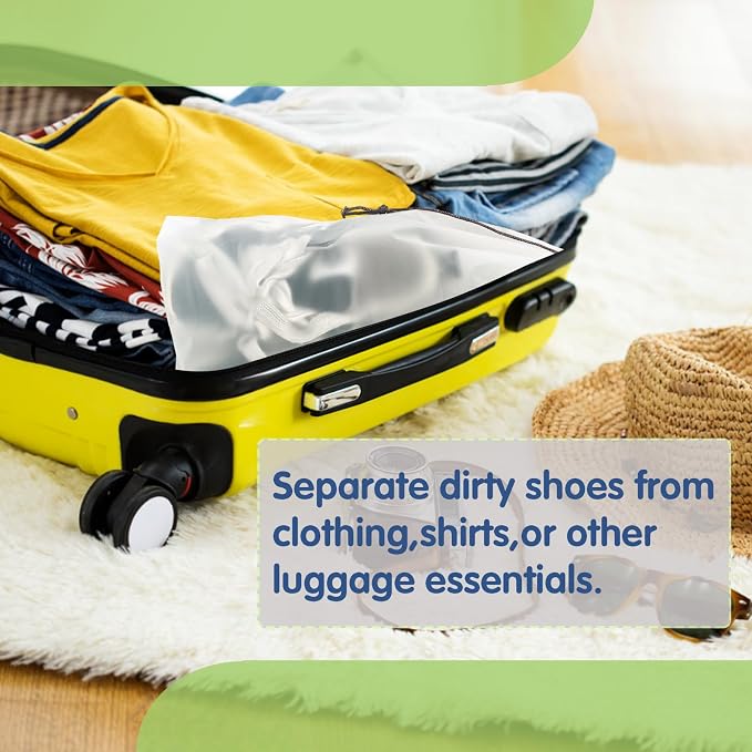 100 Pcs Translucent Shoes Bags for Travel, Large Clear Shoe Organizers - Image 6