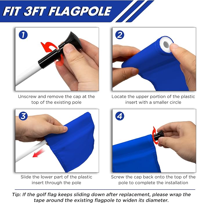 KINGTOP Solid Golf Flag All 8x6 Inch - Image 4