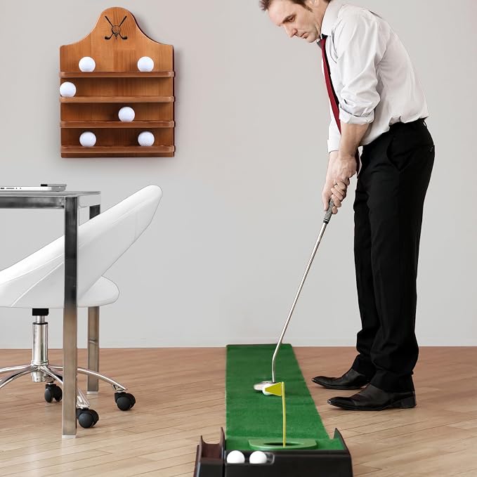 Marsui Wooden Golf Ball Display Case 24 Balls Wall Mounted Golf Ball Display - Image 7