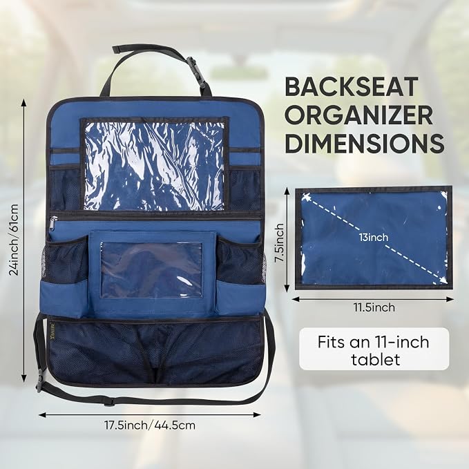 BALEINE Backseat Car Organizer, Back Seat Car Organizers and Storage, Kick Mats - Image 3