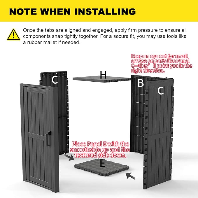 Fancyango Outdoor Resin Storage Shed, Upgrade Sturdy Storage Cabinet - Image 3