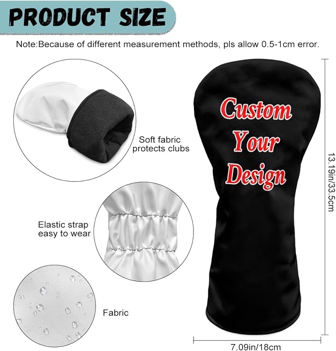 Golf Club Head Covers for Club Protective, Waterproof PU Leather Driver Fairway - Image 6