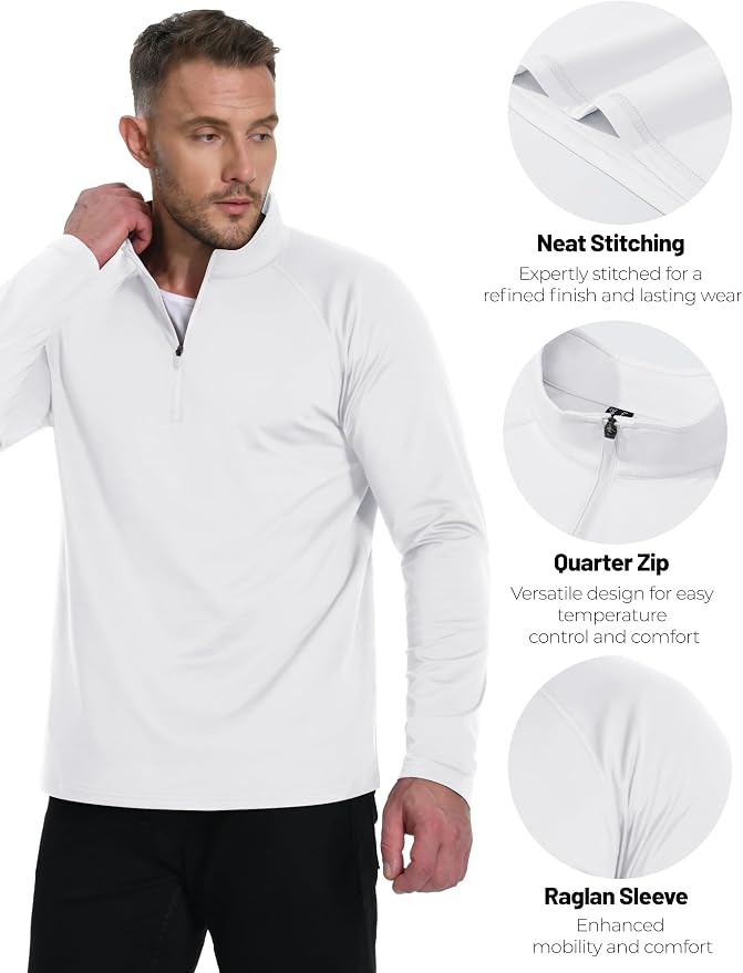 Boladeci Men's Quarter Zip Pullover Premium Fleece Lined Long Sleeve Golf - Image 4