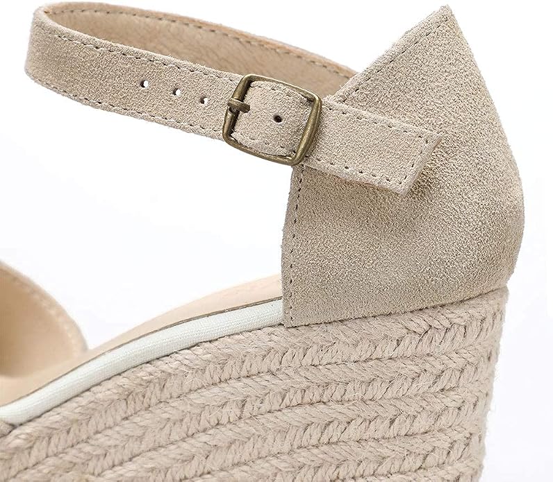 Platform Wedges Sandals for Women, Ankle-Strap, Cap Toe, Summer Espadrilles - Image 4