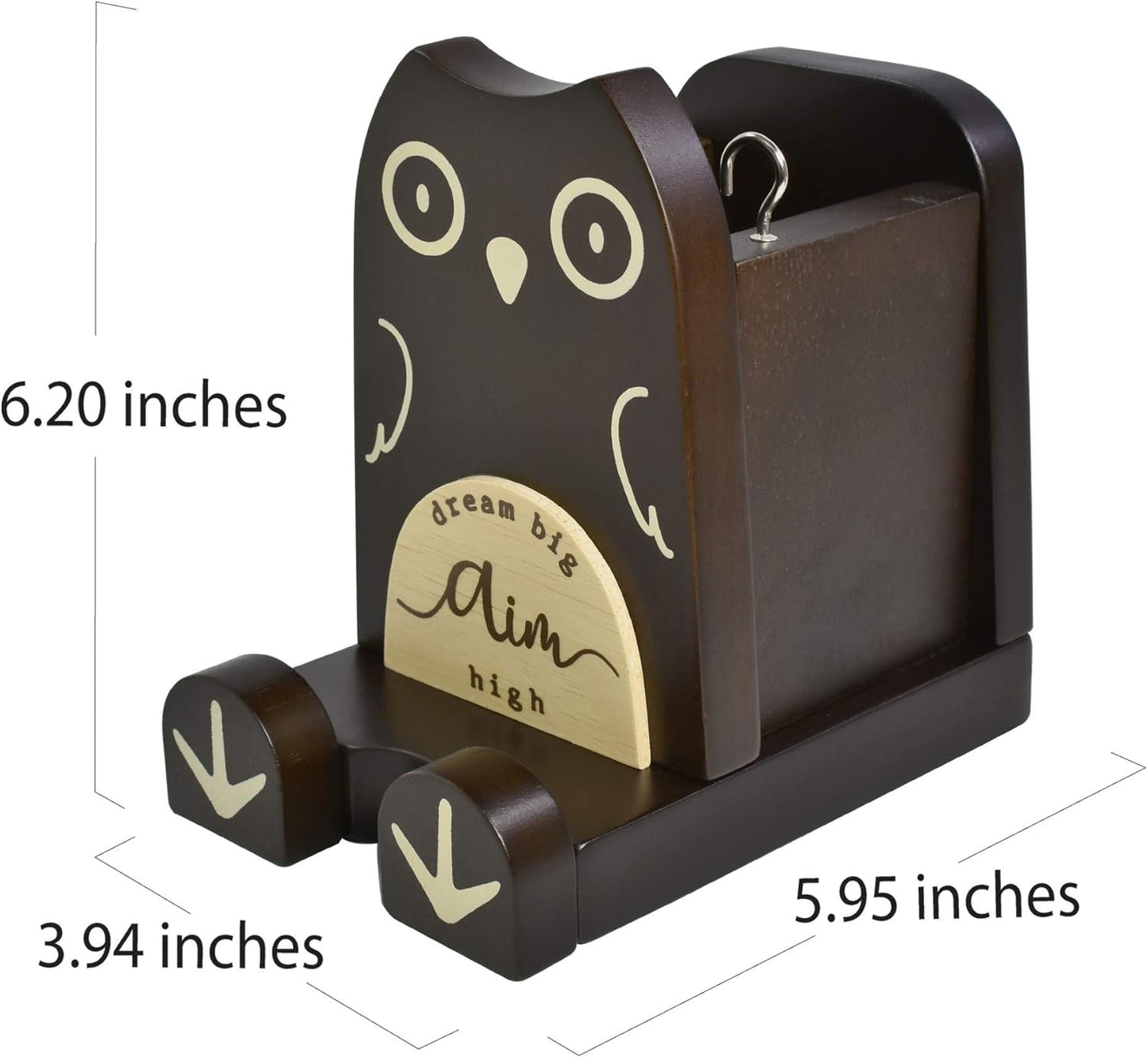 I'm Wood Multipurpose Eyeglass Phone Pen & Pencil Holder Stand Stationery Desk Box Organizer Accessories, Home Office Desktop Decor Birthday Graduation Gifts “Dream Big Aim High” (Owl)