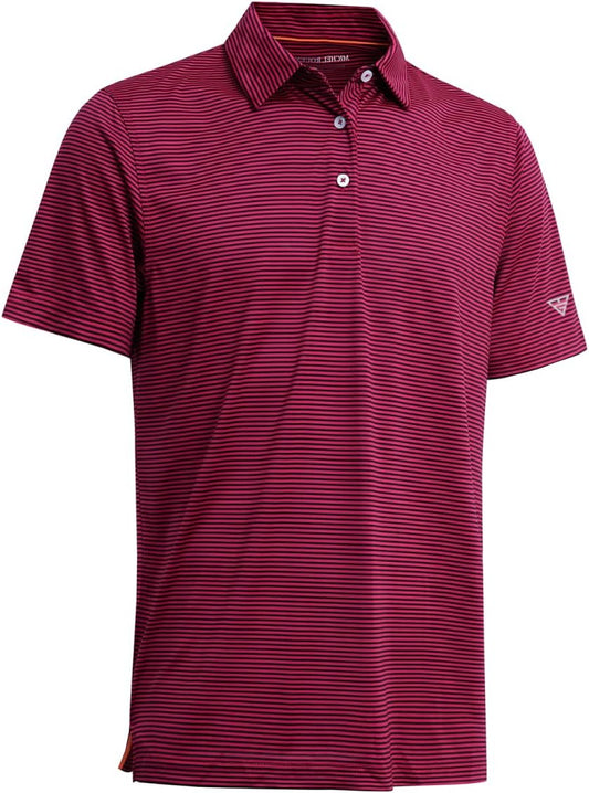 Golf Shirts for Men Dry Fit Short Sleeve Print Performance Moisture Wicking Polo Shirt