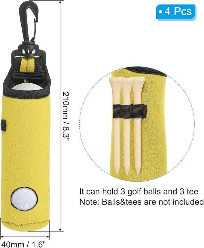 PATIKIL Golf Ball Carry Bag Golf Tee Holder Pouch Portable Neoprene Golf Ball - Image 2