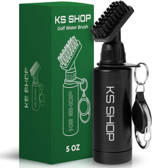 Golf Club Brush Cleaner 5oz (150ml) | Lightweight 70g | 45cm Retractable Clip | Nylon Bristles Golf Brush | Golf Accessories for Men and Women