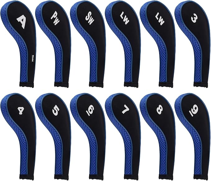 Andux Number Print Golf Iron Club Head Covers Long Neck by Andux