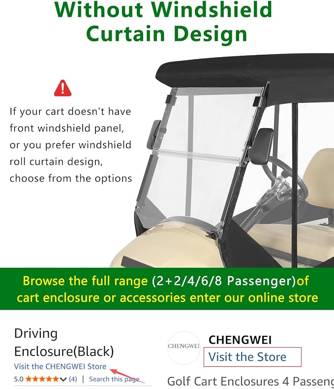 Golf Cart Enclosure 2 Passenger - Image 4