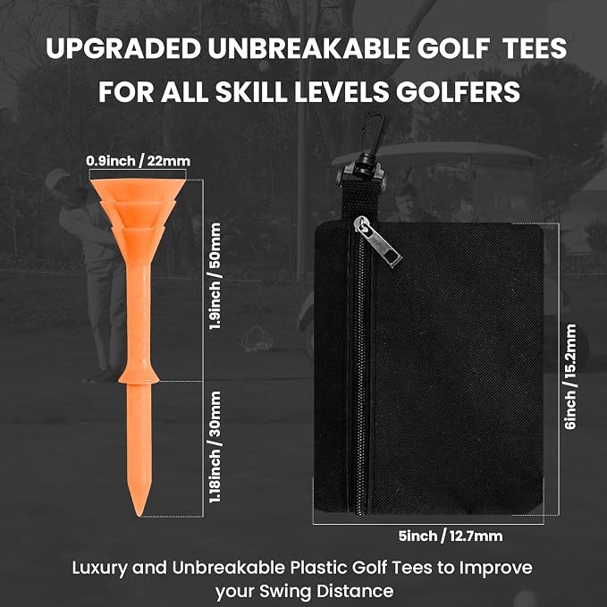 Golf Tees Plastic 3 1/4 inch Unbreakable 30 Pack - Image 2