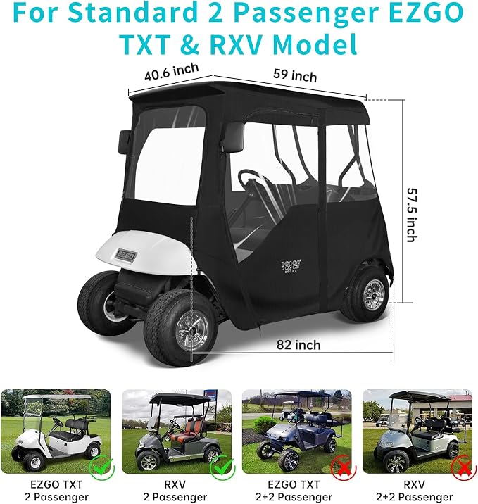 10L0L 2/4 Passenger Golf Cart Driving Enclosure - Image 7