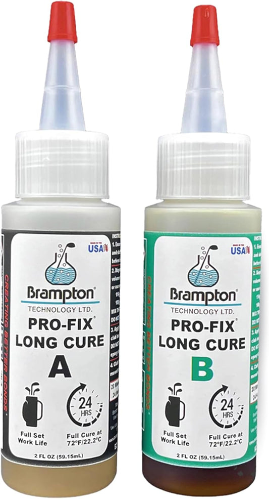 Brampton PRO-FIX Long Cure Golf Epoxy, 20-Min Full-Set Work Life, Extra Strength, Impact Resistant, 2-Part Epoxy Glue Kit for Golf Clubs, Shafts, Heads, Drivers, Putters, 1:1 Mix