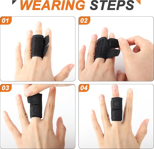 2PCS Finger Splints Finger Sleeves Protectors, Compression Elastic Adjustable - Image 4