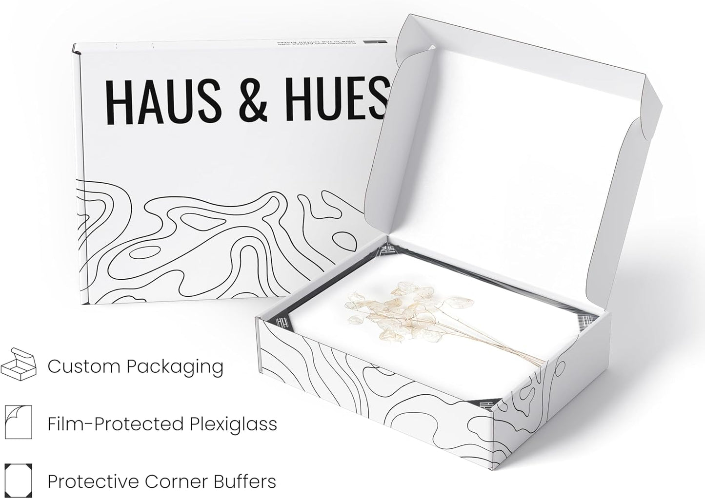 HAUS AND HUES Flower Wall Decor - Set of 4 Floral Wall Art Painting, Botanical Wall Decor, Botanical Wall Art, Floral Pictures, Flower Pictures (Black Aluminum Frame, 11x14)