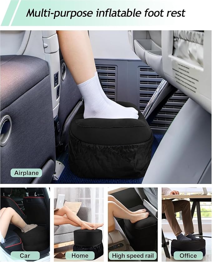 JefDiee Inflatable Travel Foot Rest Pillow, Kids Airplane Bed, Adjustable 3 - Image 7