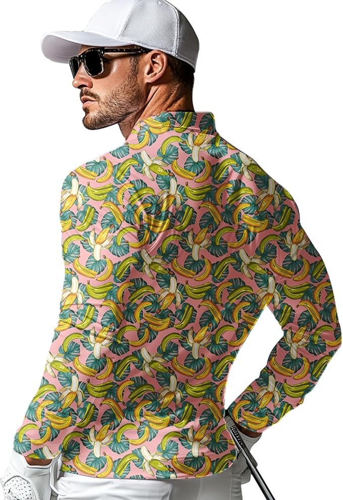 Men's Long Sleeve Golf Shirt Quick Dry 3 Button Work Fishing Outdoor Casual - Image 2