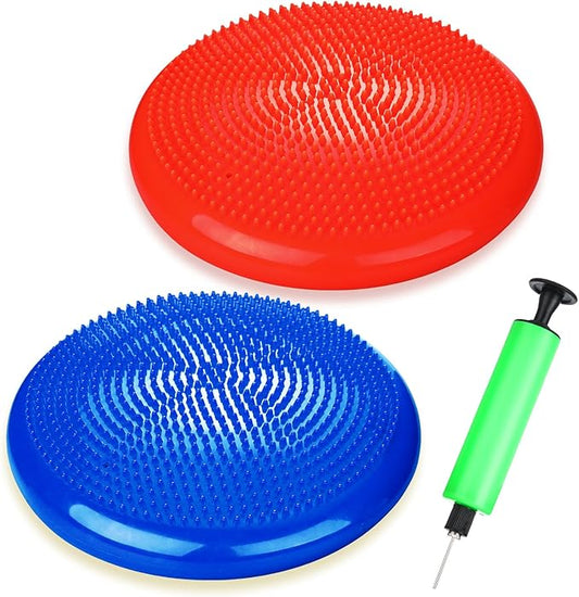 2 Pcs Wiggle Seat Inflated Wobble Cushion Flexible Balance Disc by Silipull