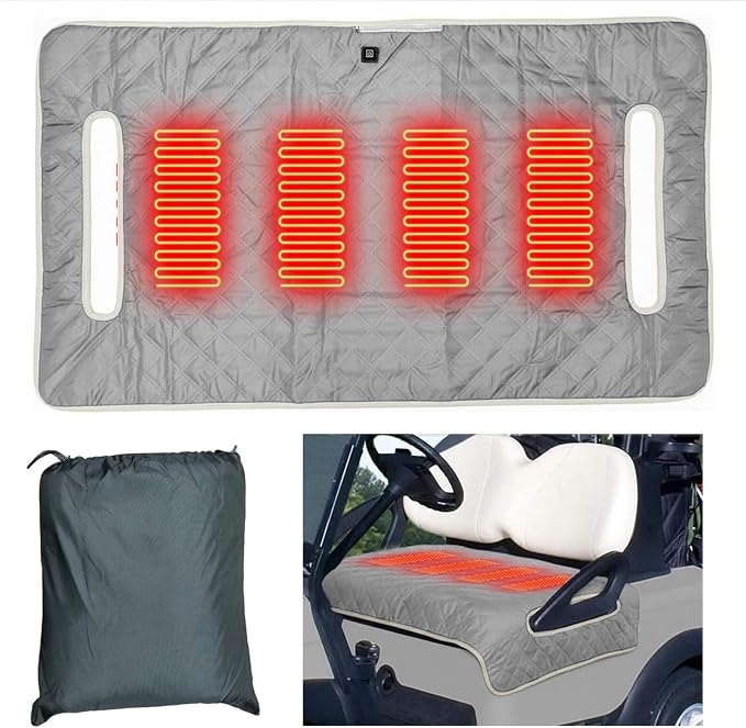 Heated Golf cart seat Cover, 3 Heating Levels and 4 Heating Zones, All-Weather by Unknown