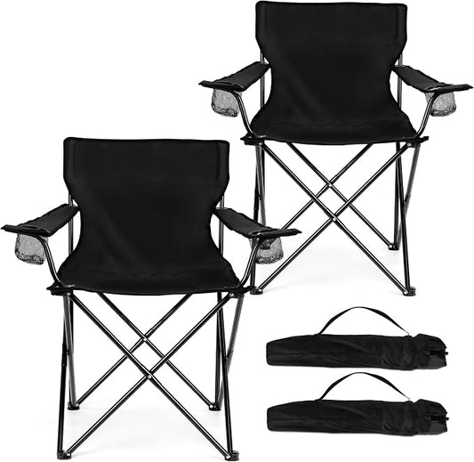 HaSteeL Foldable Camping Chair Set of 2, Folding Camp Chairs by HaSteeL