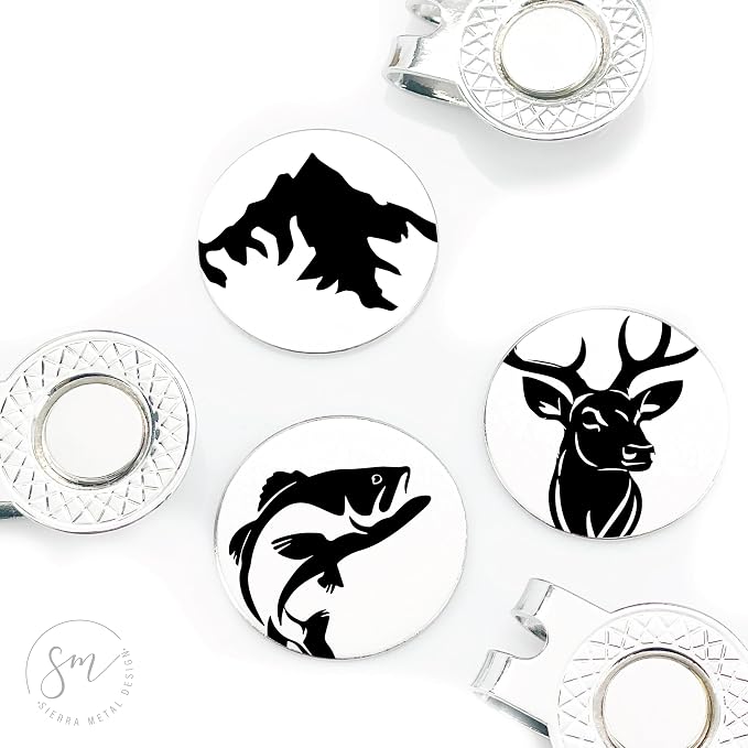 Sportsman Golf Ball Markers Set of 3 –Mountains, Deer-Golf Ball Markers Hunting by Unknown