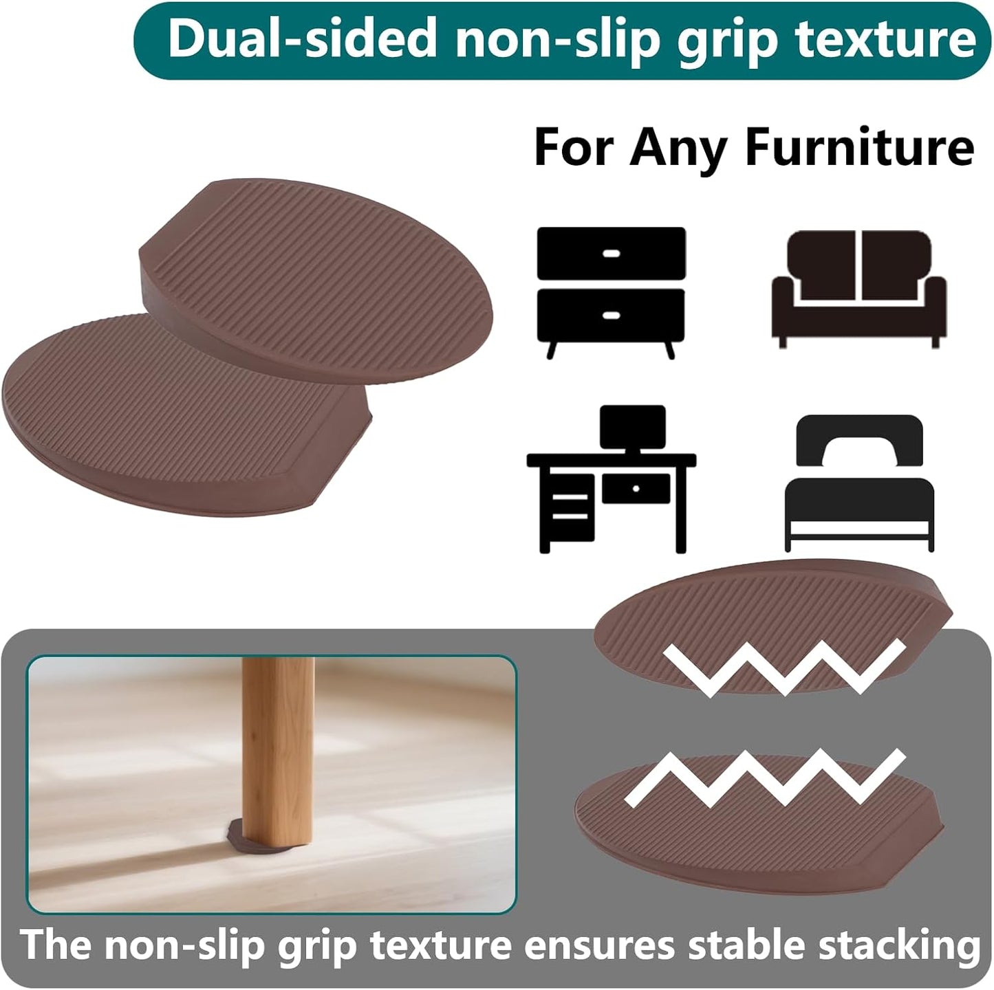 Jayen Rubber Shims 20 Pack – Non-Slip Furniture Levelers & Stackable Wedges for Tables, Toilets, Appliances & More – DIY Home Improvement, Blown