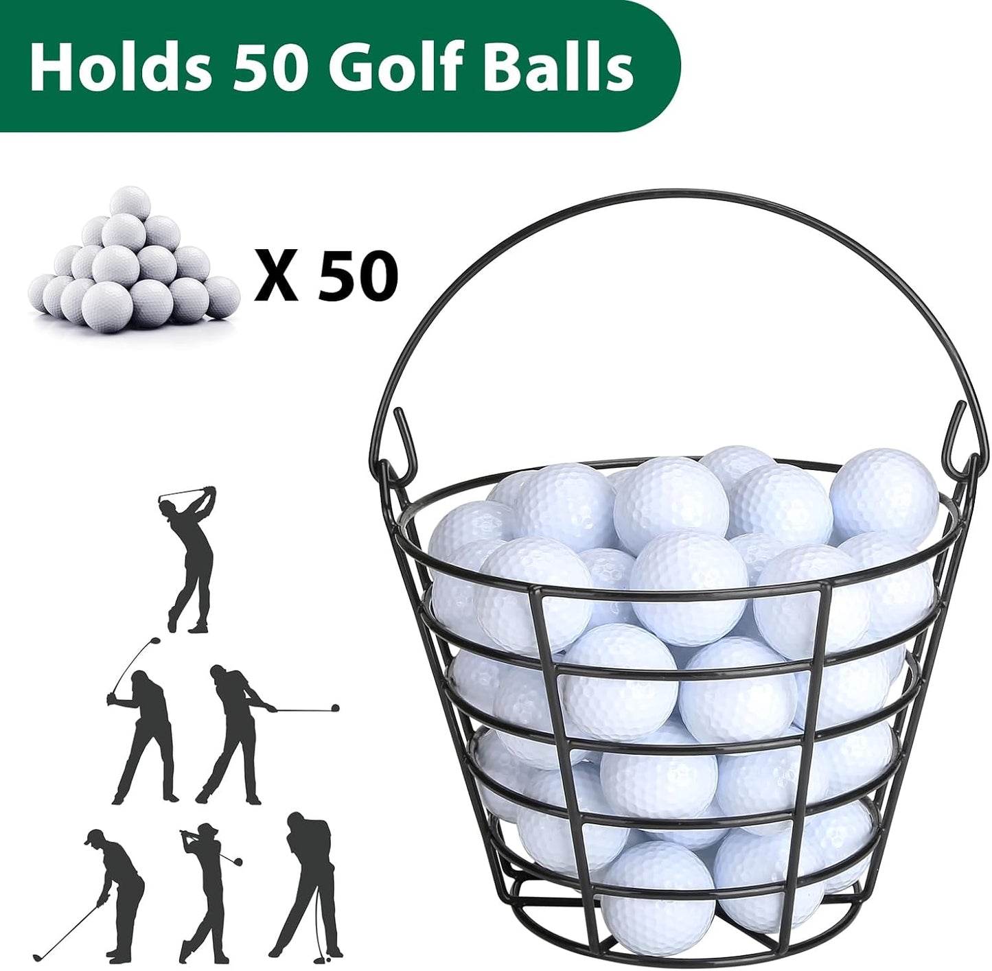 10L0L Golf Basket-Golf Bucket Suitable for Golf Practise & Competition Anti-Rust, Portable Golf Ball Basket (2 Pack)