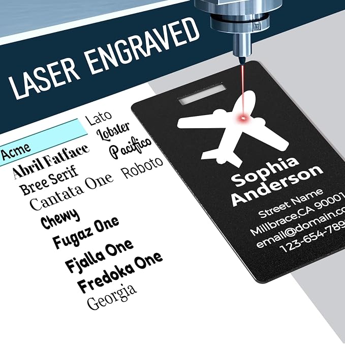 Personalized Metal Luggage Tags, Custom Suitcase Aluminum Name Tags - Image 4