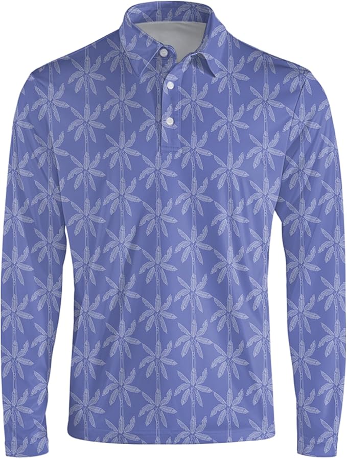 Men's Long Sleeve Golf Shirt Quick Dry 3 Button Work Fishing Outdoor Casual - Image 3